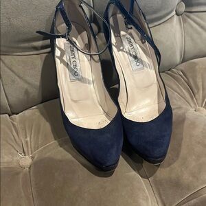 Jimmy Choo Navy Blue Women's Shoes. Had some imperfections shown on the pics